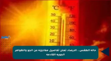 حالة الطقس.. الأرصاد تعلن تفاصيل مفاجئة عن الجو والظواهر الجوية القادمة